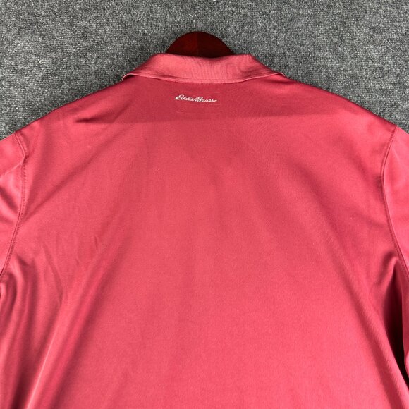 Eddie Bauer Polo Shirt Men XL Muted Red Short Sleeve Button Neck Freedry - Picture 7 of 7